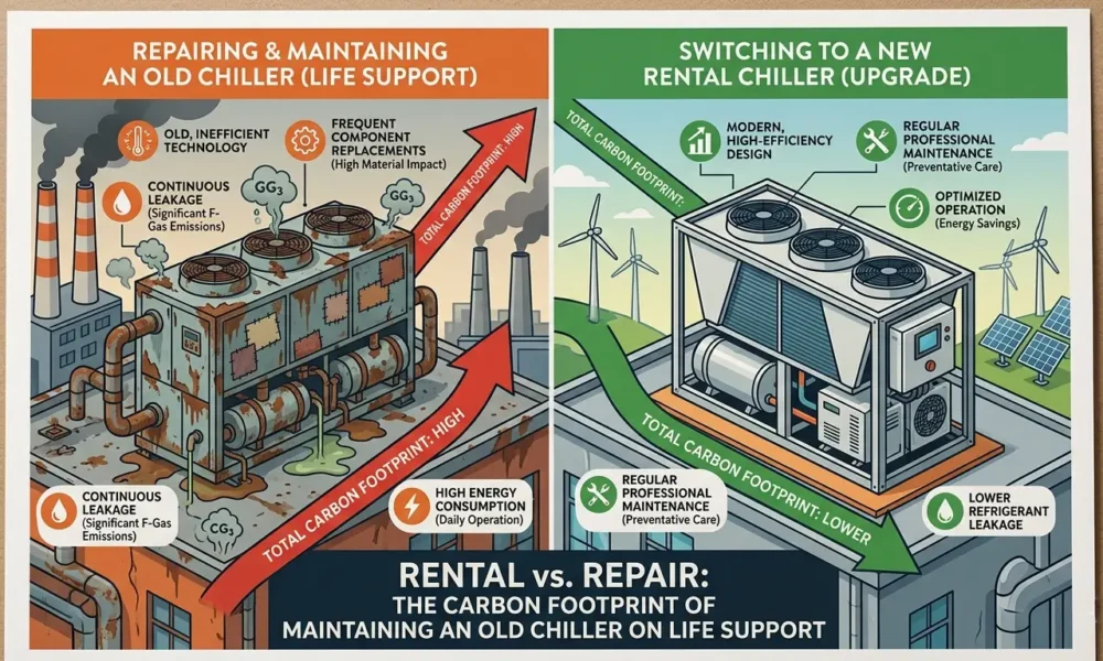 Rental vs. Repair: The Carbon Footprint of Maintaining an old Chiller on Life Support